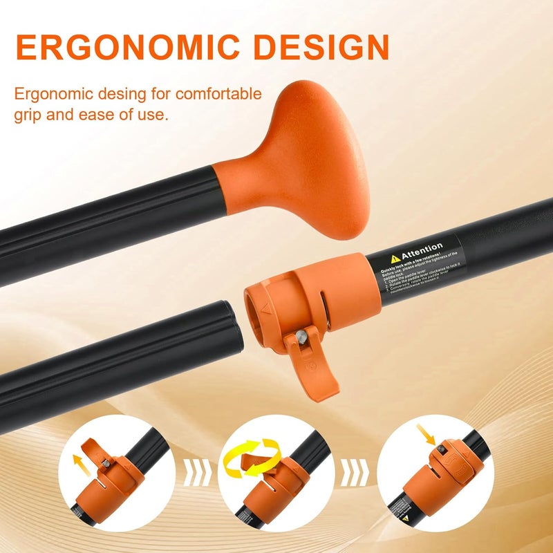 FunVZU SUP Paddle, Stand Up Paddle Board Paddle Lightweight Adjustable 4-Piece Aluminium Kayak Paddles, Unique Lock Design Floating Alloy Shaft Paddle for Paddle Board - Image 4